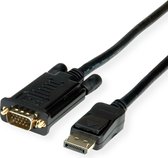 Câble VGA ROLINE DisplayPort, DP M - VGA M, noir, 1,5 m