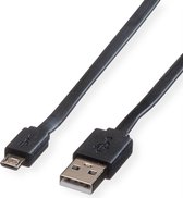 ROLINE USB 2.0 kabel, USB A M - Micro USB B M, zwart, 1 m