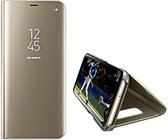 Hoesje Flip Cover Clear view voor Samsung A8 Plus Goud