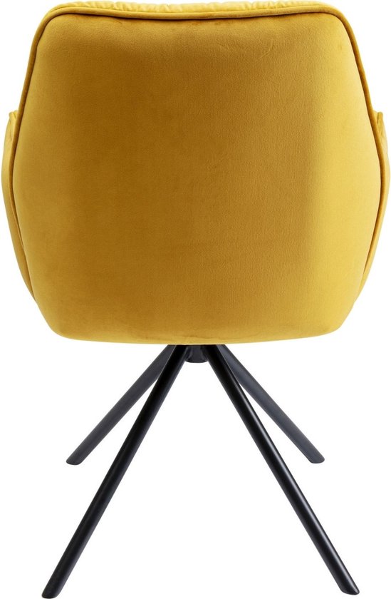 Chaise de salle à manger avec accoudoirs Kare Mila Yellow