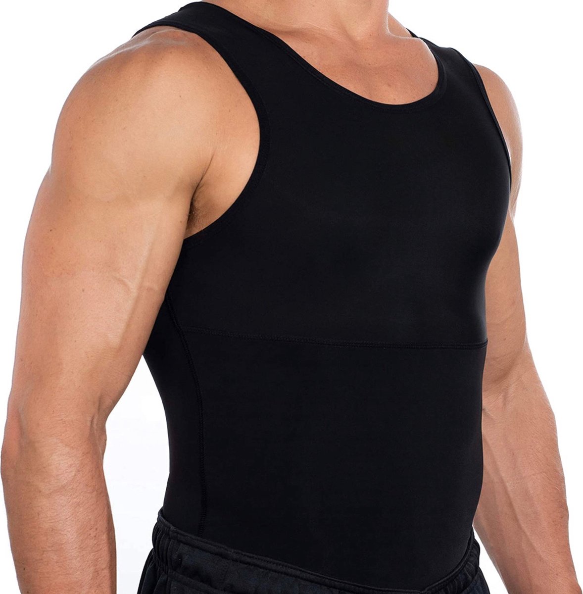 De Millennials Corrigerend hemd- Zwart - Maat XL - Compressiehemd voor heren - Afslank - slankere uitstraling - Corrigerend Shirt -figuurvormend ondergoed om de buik weg te nemen - Mannen Shapewear Hemd -seamless-tanktop