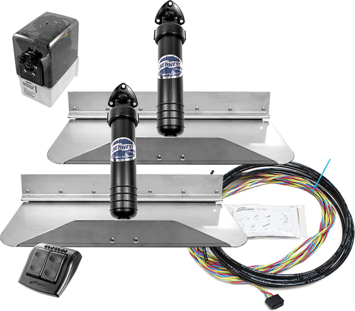 Bennett Classic 12V complete hydraulische Trimvlakset 18x12" / 45x30cm - Trim Tabs
