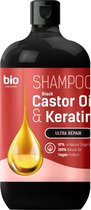 Zwarte ricinusolie en keratine shampoo voor alle haartypes 946ml