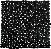 Tapis de douche / tapis de bain MSV, antibactérien, antidérapant avec ventouses - noir - environ 53 x 53 cm