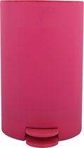 MSV Poubelle à pédale - plastique - rose fuchsia - 3L - petit modèle - 15 x 27 cm - Salle de bain/toilette
