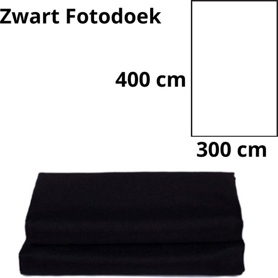 Fotodoek - Greenscreen - Zwart - Fotografie Achtergrond - 300 x 400 CM - Zwart Scherm - Achtergronden Doek Voor Foto Studio - Wasmachinebestendig