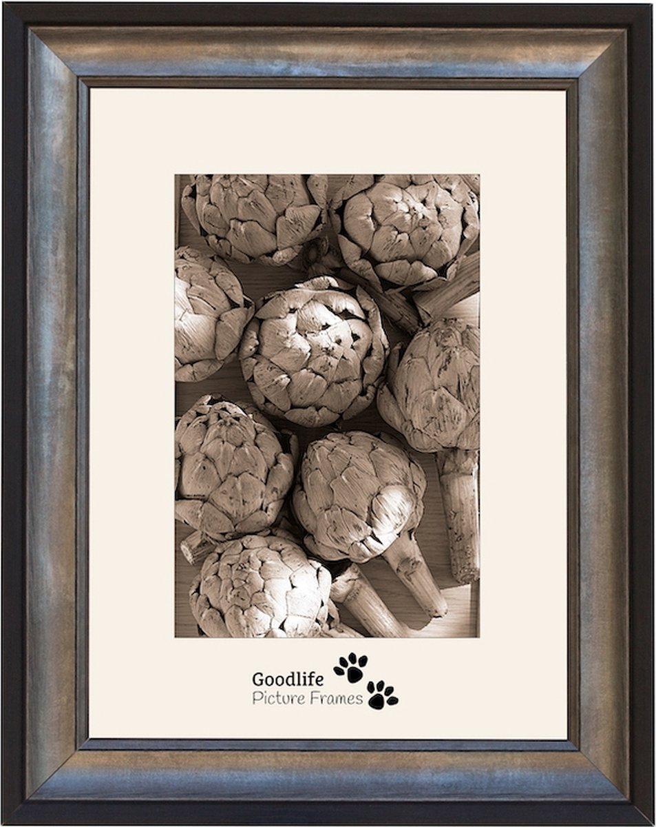Houten Fotolijst Luna Zwart/Zilver - 15x15 - Helderglas - 30 mm breed profiel - Goodlife Picture Frames