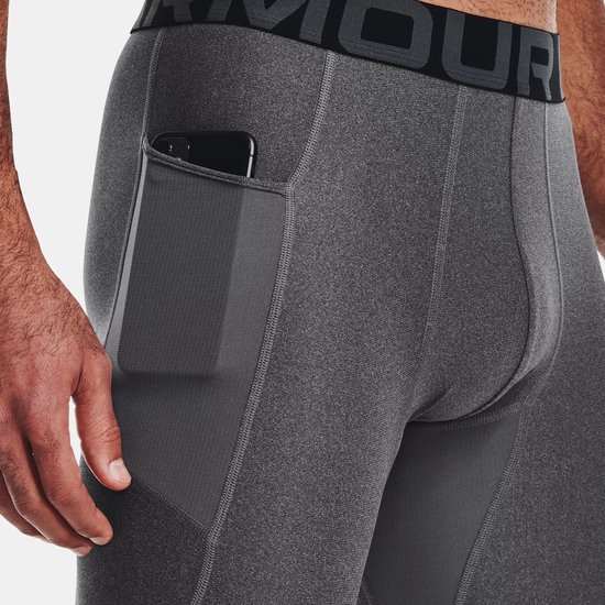Under Armour UA HG Armour Leggings-GRY Heren Sportbroek - Carbon Heather - Zwart van Under Armour — afbeelding 3