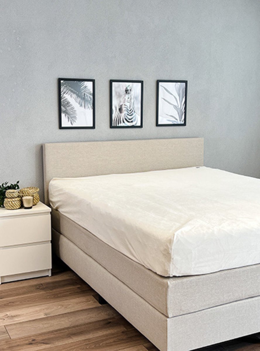 Beau Maison Velvet Velours Hoeslaken Parelwit 90 x 200 + 40 cm hoekhoogte