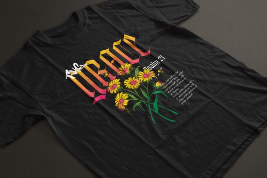 Chemise - La grâce - Wurban Wear | Chemise drôle | Foi | T-shirt unisexe | Religion | Tapis de sol | Prier | Bible | Christianisme | Noir