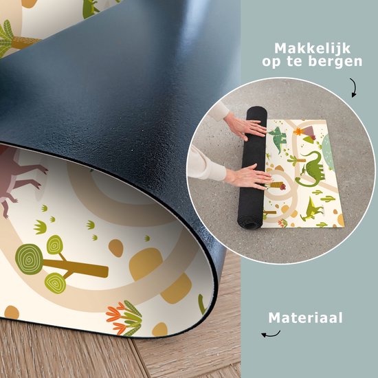 LetsPlaymats® Speelmat baby kinderen - Dino - Groen - Natuur - Kinderen - Design - Speelkleed van vinyl - Speeltapijt - Antislip - 70x105 cm van LetsPlaymats® — afbeelding 5