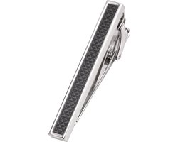 Dasspeld - Stropdas Clip - Modieuze Dasclip - Zilver - Zwart