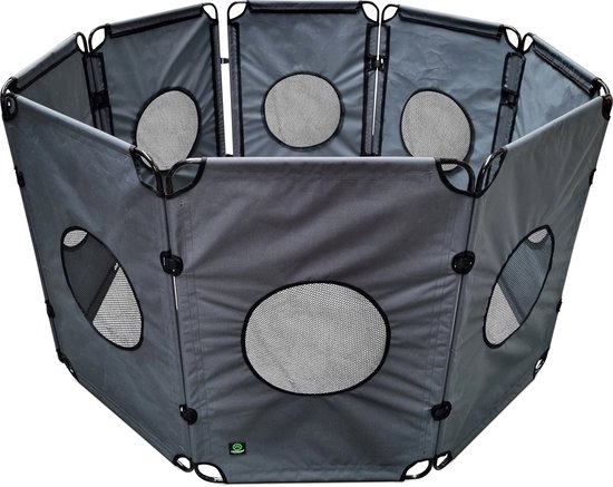 Topmast OutPaws Adventure - Puppy Run Pliable - Anthracite - 490 x 91,5 cm - Dog Run - Camping - Pour l'extérieur ou l'intérieur