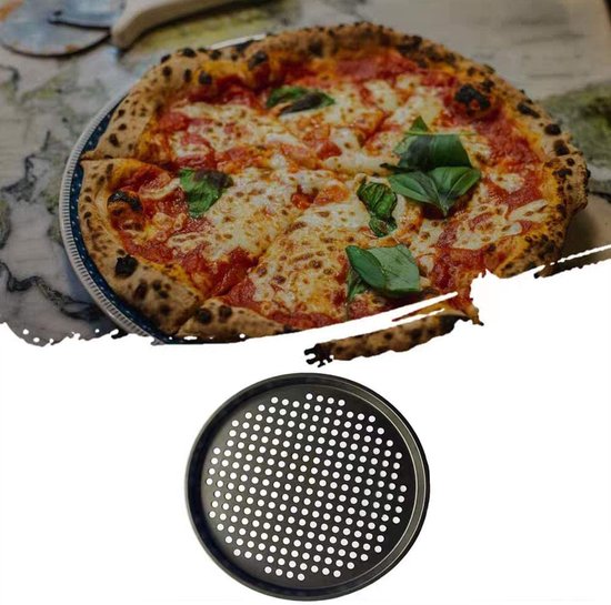 Plaque à Pizza Perforée Ronde 32 Cm Fackelmann - Pour Four Et Barbecue