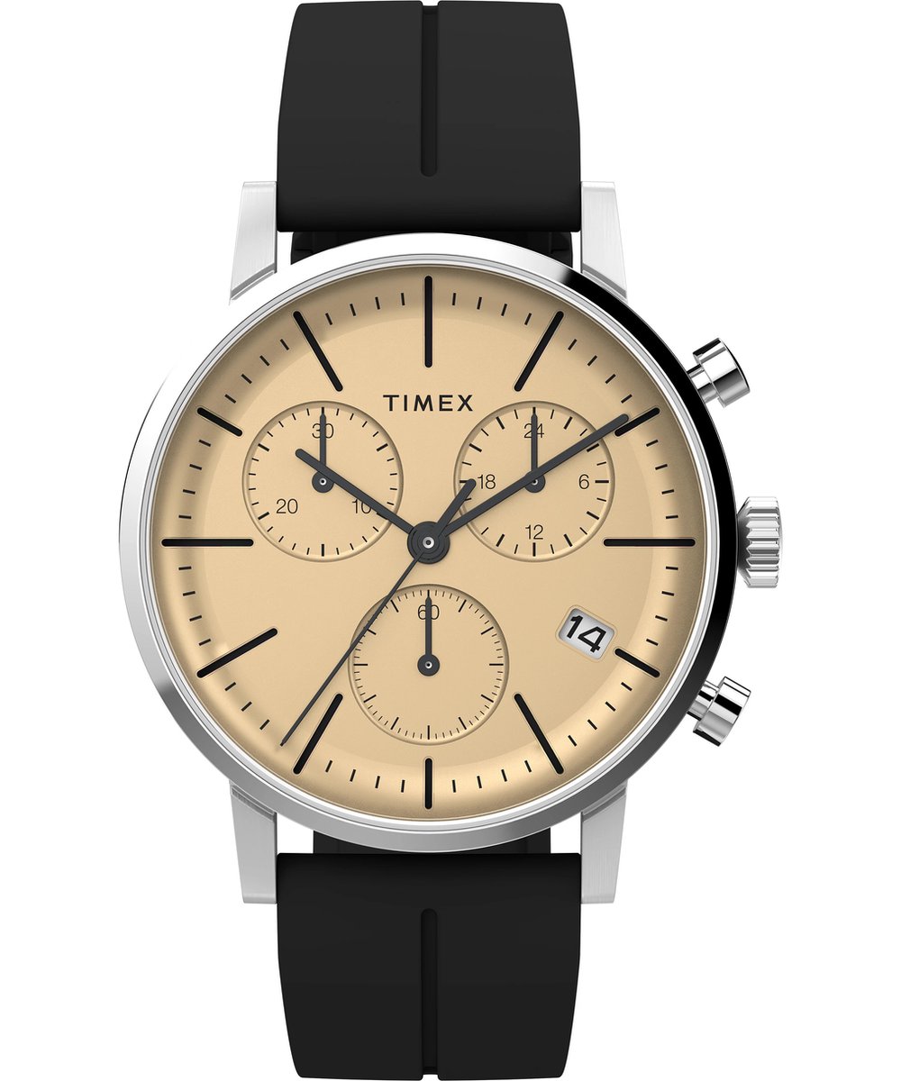 Timex Midtown Chrono TW2V70500 Horloge - Siliconen - Zwart - Ø 40 mm