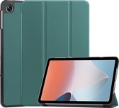 Case2go - Tablet hoes geschikt voor Oppo Pad Air 10.36 Inch (2022) - Tri-Fold Book Case - Met Auto Wake/Sleep functie - Donker Groen