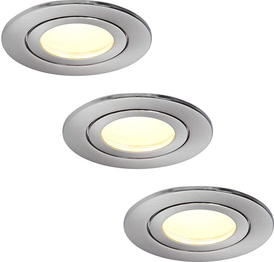 6x HCFEI- LED Inbouwspots - mat wit - 3000K warm wit - 5 Watt - Dimbaar en kantelbaar - GU10 module - Ronde plafondspots (68 mm) - Spotjes verlichting - voor woonkamer, gang en slaapkamer