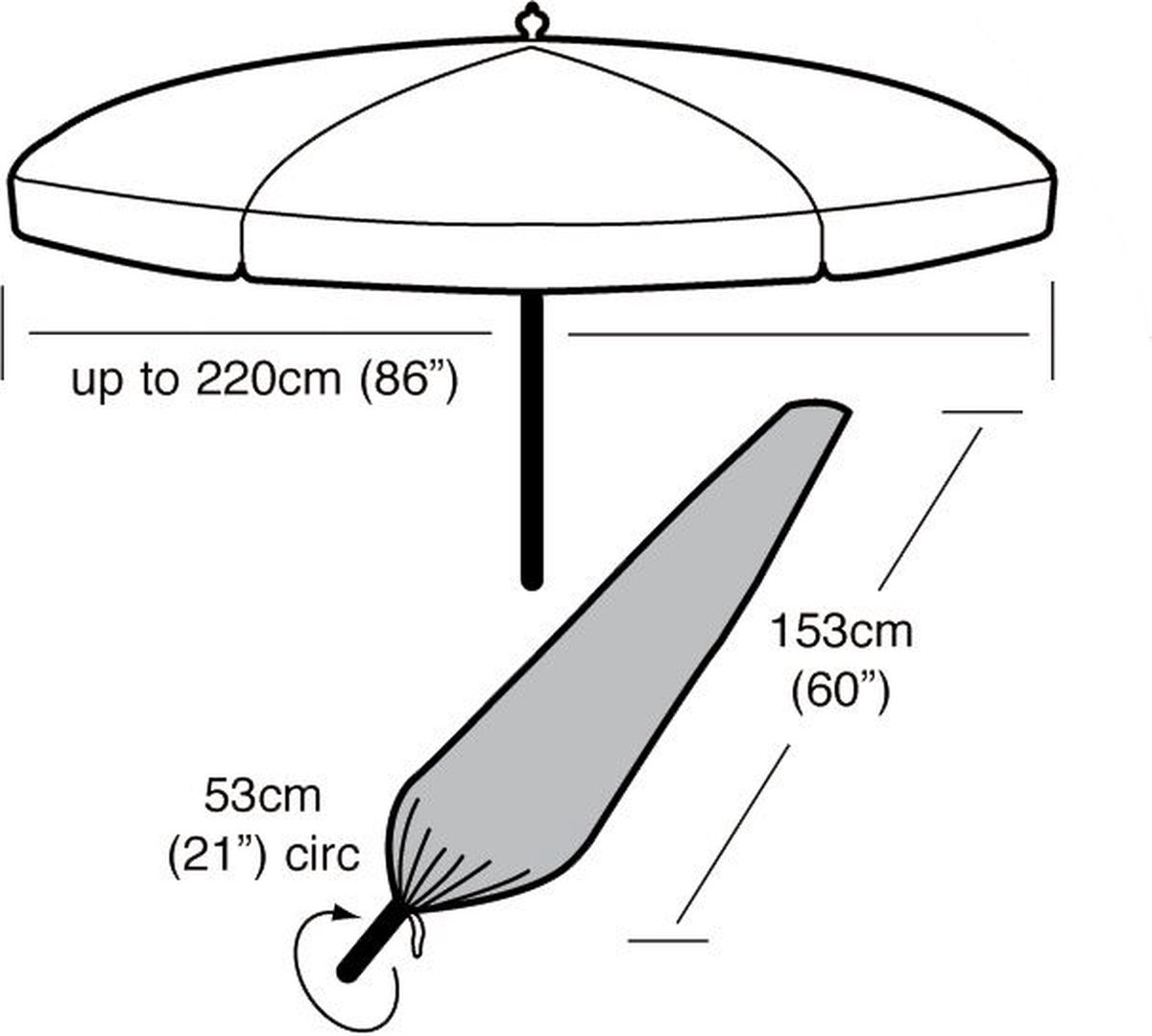 Garland Parasol - beschermer (Ø220cm) - Polyester - - Brons