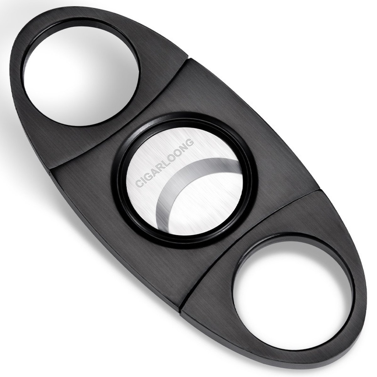 Sigarenknipper - Sigarensnijder - Sigaar Knippen - Ovaal - Tot 22 mm dik - Roestvrij Staal - 1 stuk - Mat Zwart