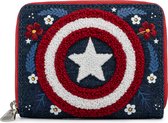 Loungefly: Marvel Captain America80ste Verjaardag Bloemen Schild Ritssluiting Portemonnee