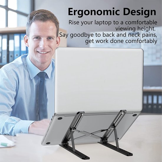 Tonmom laptopstandaard, opvouwbare notebookstandaard, in hoogte