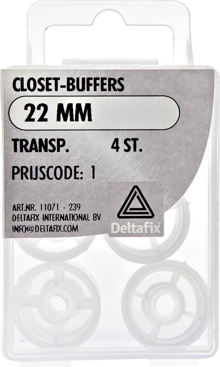 Closetbuffer. Voor onder de Bril. Transparant. 22 mm. 4 stuks. Deltafix.
