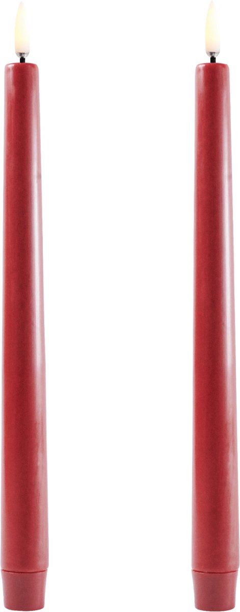 Uyuni Led Tafelkaars Karmijnrood- 25CM - Set van 2