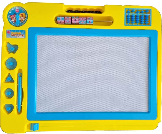 DOEWORKS Whiteboard voor kinderen, kunstschildersezel voor kinderen, ezel met opbergtas, dubbelzijdig, wit en zwart, met standaard en verstelbaar, 360 graden, zwart