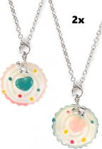 2x Ketting cupcake - Bakken cup cake festival fun thema feest party carnaval optocht