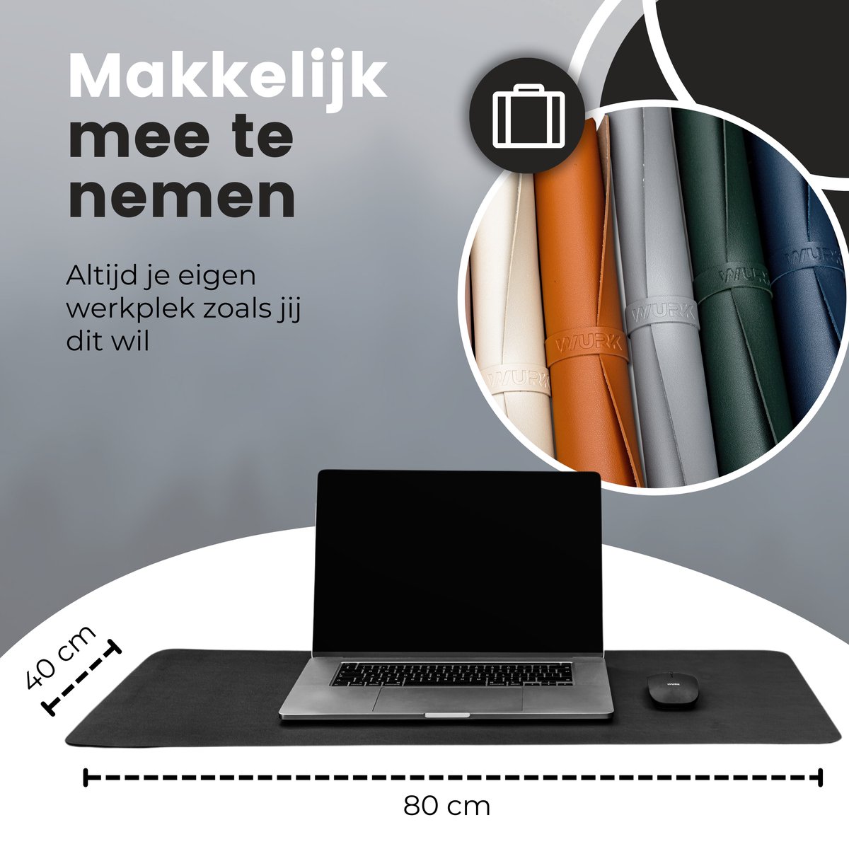 WURK [120 cm x 60 cm] Sous-main en cuir PU de qualité supérieure - grand  sous-main - tapis de souris XXL - sous-tapis antidérapant - sous-tapis de  bureau (noir) : : Informatique