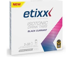 Etixx Isotonic Drink Tabs - Sports Nutrition - Sportdrank - 3X10 tabletten - Zwarte Bes - Handige Bruistablet - Extra Natrium (643mg/liter) - Gemakkelijk mee te nemen onderweg