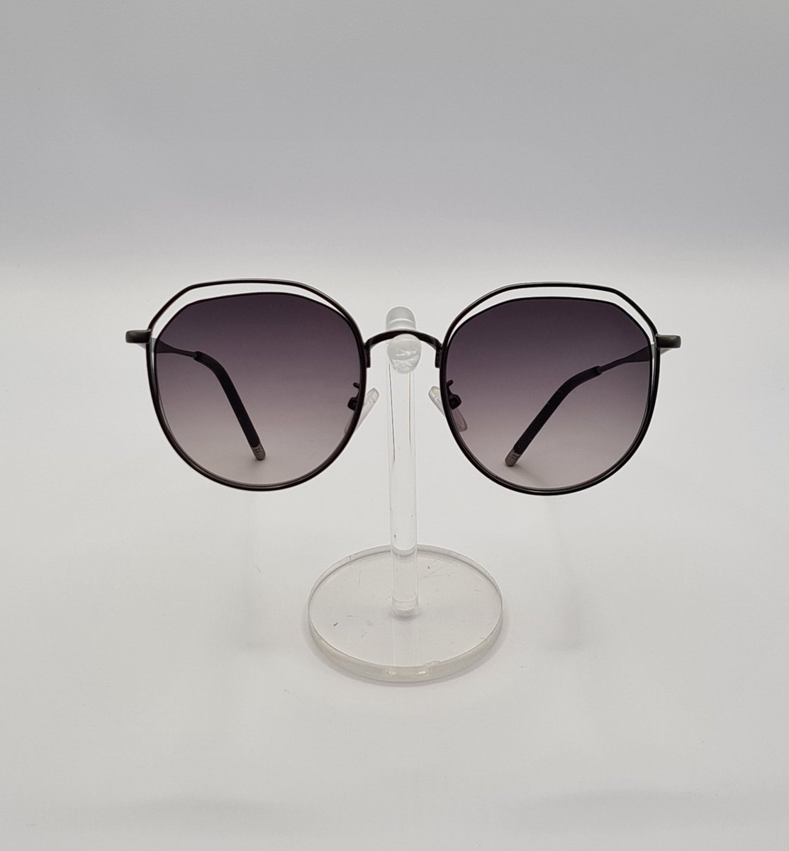 Dames zonnebril - UV400 - bril met metalen montuur met brillenkoker / grijze lenzen - 7349 C3 Aland optiek