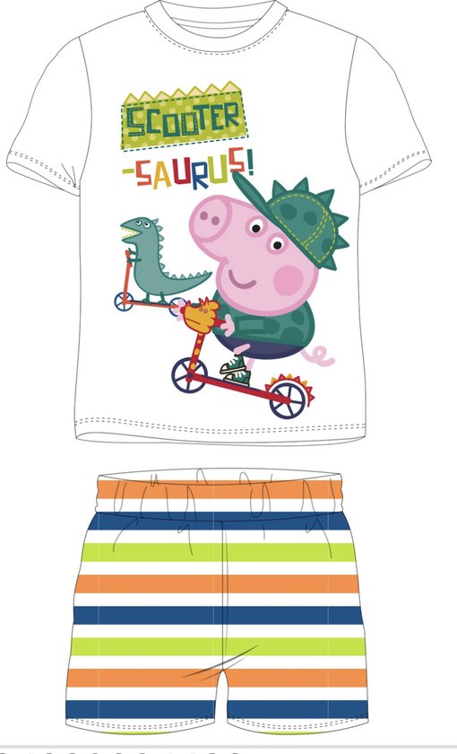 Peppa Pig George Pyjama short Katoen Wit Taille 104