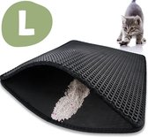 De Blaffende Kat Kattenbakmat - Maat L - Uitloopmat kattenbak - Kattenbak Mat Zwart