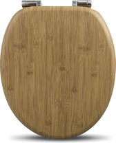 Bol.com Happyment Antibacteriële Toiletbril hout - WC Bril - Met Softclose - Universeel - Toiletbrillen – Toiletzitting aanbieding
