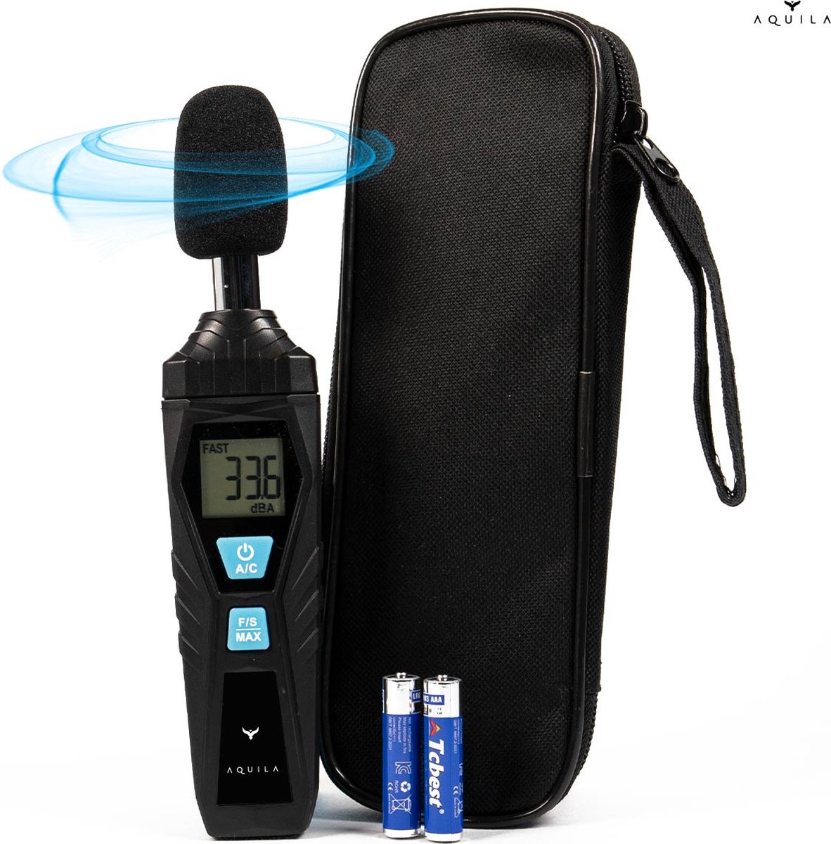 Decibel Meetapparaat – Draagbare Geluidsniveaumeter Met Temperatuur & Vochtigheid, 30-130 DB, Type-C, LED Kleuren Display