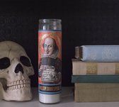 William Shakespeare Secular Saint Candle - 8.5 Inch Glass Prayer Votive - 0814229004196