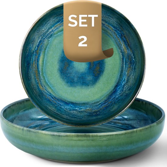 Palmer | Eccentric | Diep Bord | Blauw Stoneware | 22 cm | 6 stuks Palmer | Eccentric | Diep Bord | Blauw Stoneware | 22 cm | 6 stuks