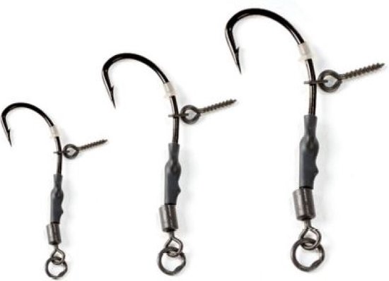 EXC Spinner Rig 777 w/ Pin - Haakmaat #6 - 3 stuks - Met Bait Screw - Karper Onderlijn - Ronnie Rig — afbeelding 2