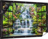 Gards Affiche de jardin Cascade tropicale transparente en Thaïlande - 180x120 cm - Toile de jardin - Décoration de jardin - Décoration murale extérieure - Tableau de jardin