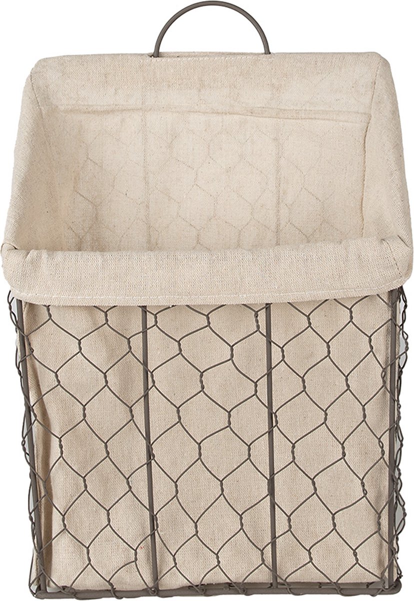 Clayre & Eef Opbergmand 23x9x37 cm Bruin Beige IJzer
