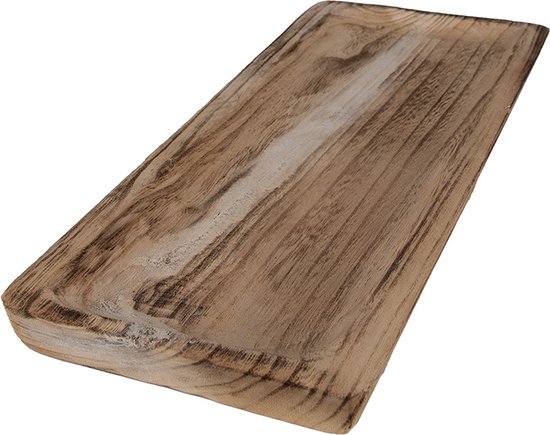 Decoratieve bruine houten schaal met een natuurlijke nerf.