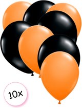Ballonnen Oranje & Zwart 10 stuks 30 cm | Halloween | Griezel