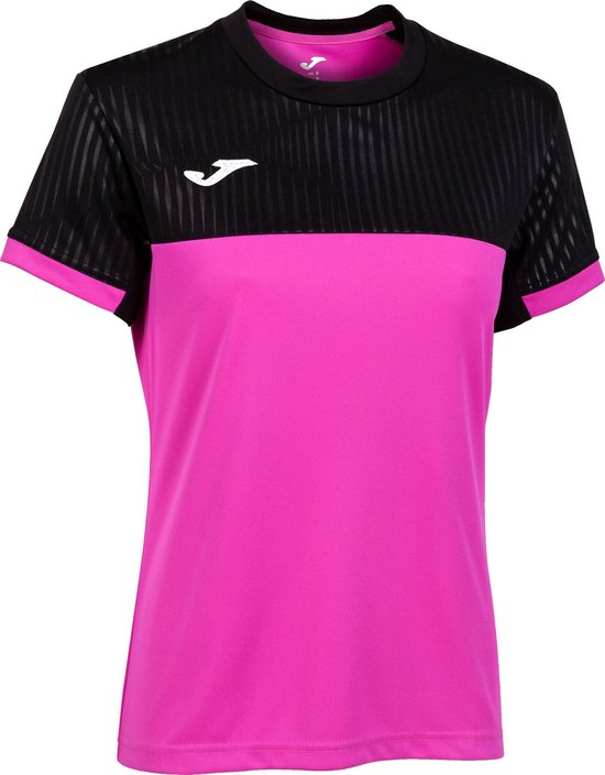 Joma Montreal Chemise Manches Courtes Femme - Rose Fluo / Zwart | Taille M.