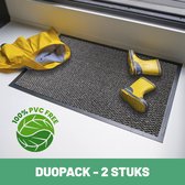 Deurmatten Set 2 stuks Studio M – ECO PRO GREEN – 100% PVC-vrije Droogloopmat binnen 40x60 cm – DONKERGRIJS/ZWART – Schoonloopmat – Antislip Deurmat – Ecologische Deurmat voor binnen of buiten