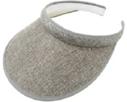 Klem zonneklep zonnepet met brede rand kleur grijs maat one size