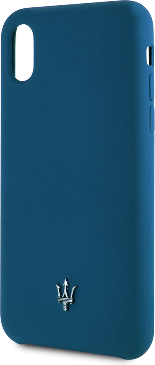 Blauw hoesje van Maserati - Backcover - Soft Touch - iPhone X-Xs - Hoogwaardige kwaliteit