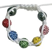 Fako Bijoux® - Kinderarmband - Disco Dots Kids - Wit - Multicolor