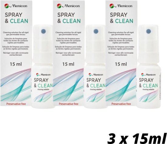 Menicon spray&clean 3x15ml - reinigingsvloeistof