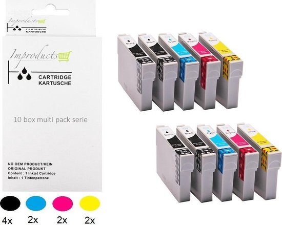 Improducts® Inkt cartridges - Alternatief Epson T1291 T1292 T1293 T1294  T1295 10 box